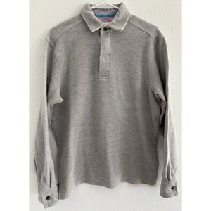 Tommy Bahama Sweatshirt Womens Small Gray Floral Ribbed Coastal Beachy Soft Cozy